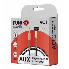 Аудиокабель AUX FUMIKO AC1 Jack 3.5 мм черный 1 метр