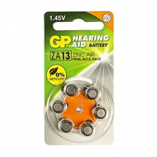 Батарейки для слуховых аппаратов GP ZA-13 (6 штук в блистере)