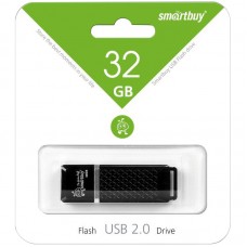ФЛЭШ-КАРТА SMART BUY 32GB QUARTZ С КОЛПАЧКОМ ЧЕРНАЯ USB 2.0
