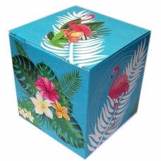 Коробка для кружки "Фламинго с цветами"